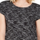 Camiseta feminina com bainha amarrada JM Collection, preta, tamanho médio