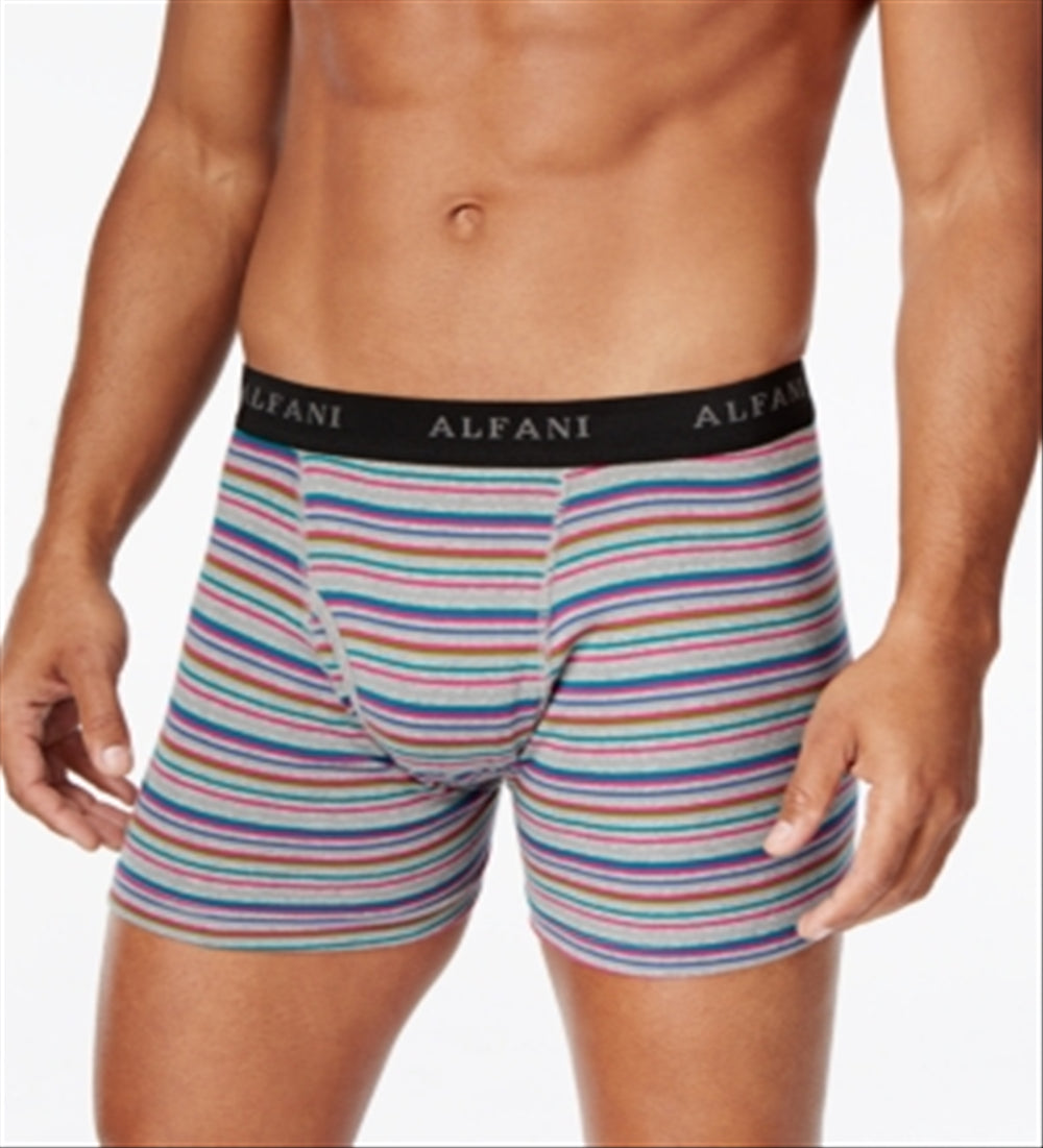 Cuecas boxer listradas Alfani masculinas, pacote com 4, rosa, tamanho pequeno