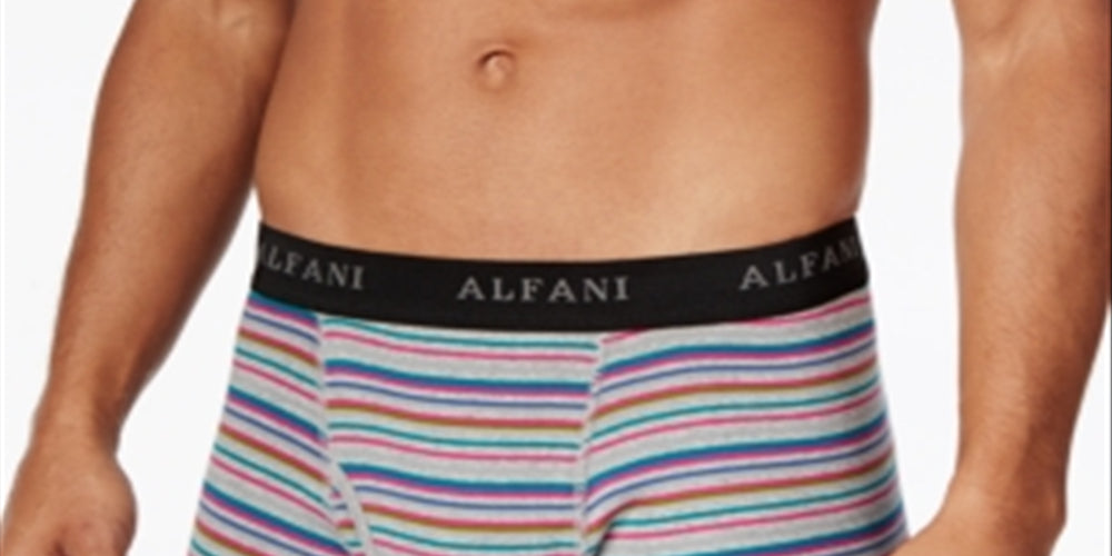 Cuecas boxer listradas Alfani masculinas, pacote com 4, rosa, tamanho pequeno