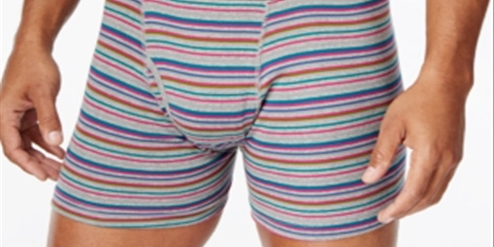 Cuecas boxer listradas Alfani masculinas, pacote com 4, rosa, tamanho pequeno