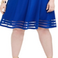 Vestido feminino Jessica Howard Plus Illusion Detail Fit &amp; Flare Azul Tamanho 20W
