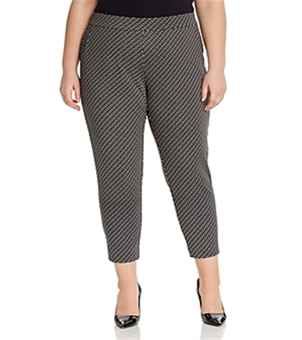 Calça curta feminina Michael Kors Plus Size com estampa de corrente, preta, tamanho 0X