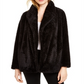 Calvin Klein Casaco de lã feminino com frente aberta, preto, tamanho médio