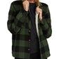 Camisa feminina Volcom Plaid About You manga comprida verde tamanho grande