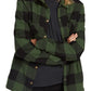 Camisa feminina Volcom Plaid About You manga comprida verde tamanho grande