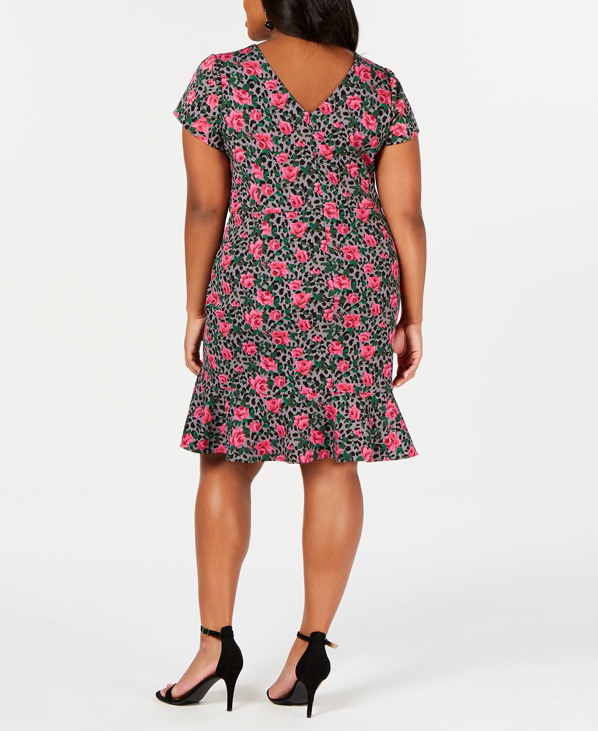 Vestido tubinho com babados Betsey Johnson feminino, tamanho 18W, rosa