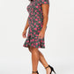 Vestido tubinho com babados Betsey Johnson feminino, tamanho 18W, rosa
