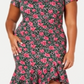 Vestido tubinho com babados Betsey Johnson feminino, tamanho 18W, rosa