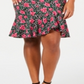 Vestido tubinho com babados Betsey Johnson feminino, tamanho 18W, rosa