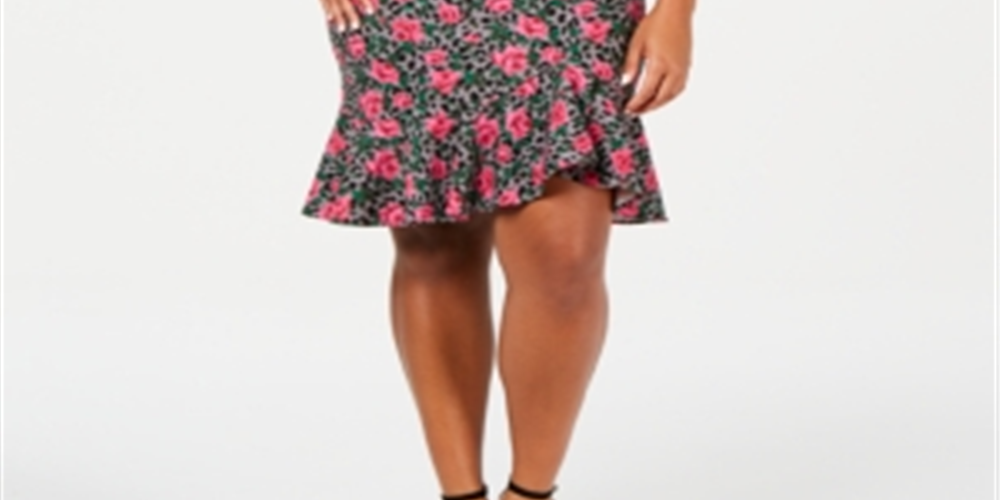 Vestido tubinho com babados Betsey Johnson feminino, tamanho 18W, rosa