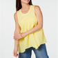 Top feminino estilo &amp; co com bainha de lenço, amarelo, tamanho pequeno