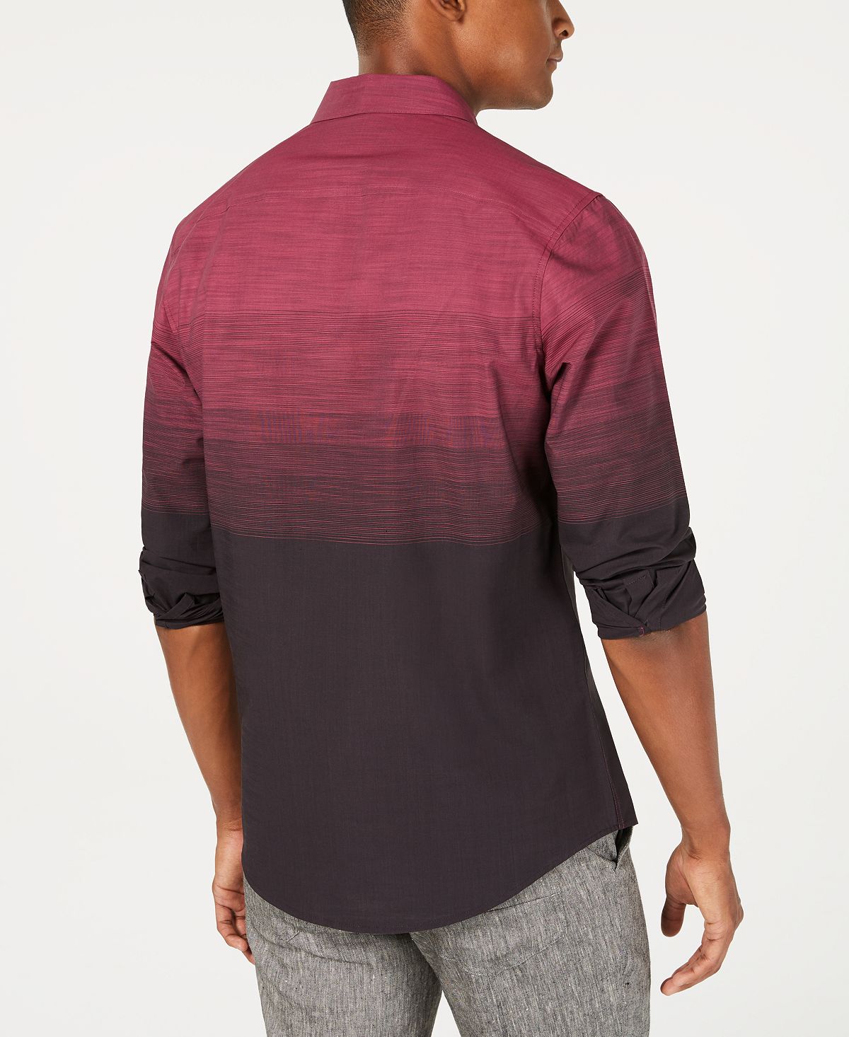 Camisa masculina de algodão Freddie com gola e botões INC, rosa, tamanho médio