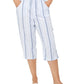 Karen Scott Capri Listrada Azul Tamanho XS