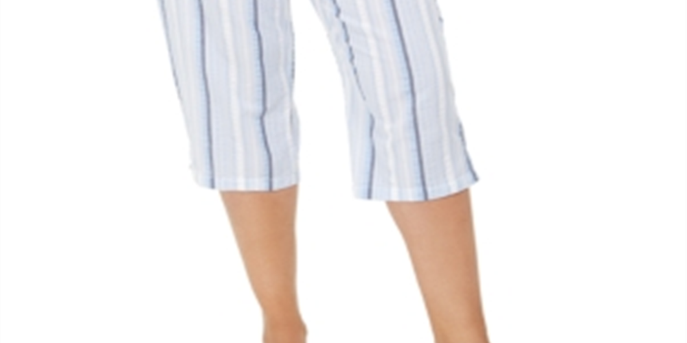 Karen Scott Capri Listrada Azul Tamanho XS