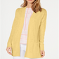 Cardigan longo de algodão feminino Charter Club, amarelo, tamanho médio