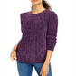 Karen Scott Suéter Feminino de Tricô Chenille, Roxo, Tamanho Pequeno P