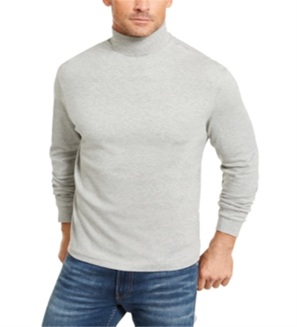 Camisa de gola alta sólida masculina Club Room, cinza, tamanho pequeno