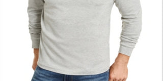 Camisa de gola alta sólida masculina Club Room, cinza, tamanho pequeno