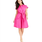 Vestido feminino Charter Club de algodão com amarração na cintura e ajuste evasê, rosa, tamanho 16