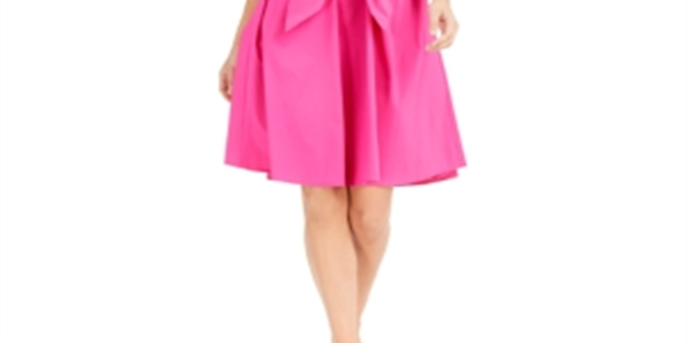 Vestido feminino Charter Club de algodão com amarração na cintura e ajuste evasê, rosa, tamanho 16