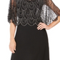 Vestido longo de festa longo com decote em V e manga curta preto Jkara para mulheres 6