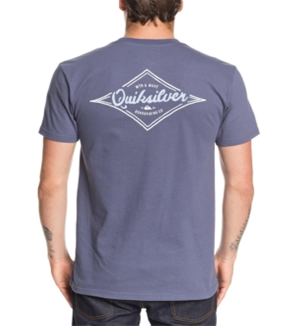 Camisetas masculinas Quiksilver Night Shadow Logo Diamond Wave Tee Azul Tamanho XXL