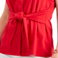 Charter Club Blusa feminina sem mangas com amarração frontal, vermelha, tamanho pequeno