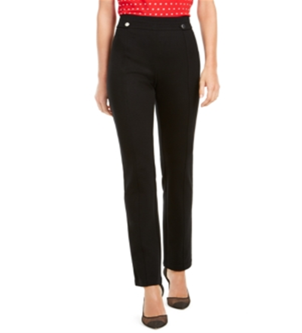 Calça feminina reta e curvilínea INC International Concepts, preta, tamanho 12