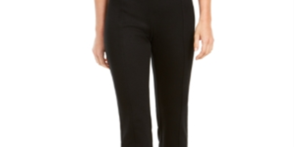 Calça feminina reta e curvilínea INC International Concepts, preta, tamanho 12