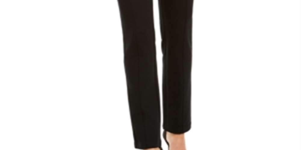 Calça feminina reta e curvilínea INC International Concepts, preta, tamanho 12