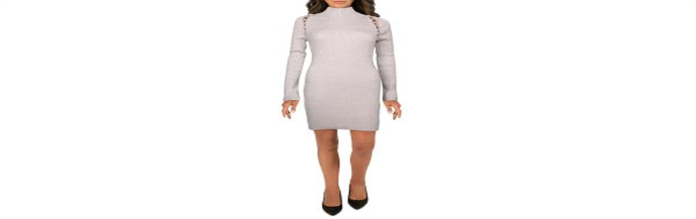 Vestido suéter feminino de malha metálica Material Girl, rosa, tamanho G