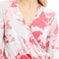 Blusa feminina Alfani com estampa floral e sobrepeliz rosa, tamanho P