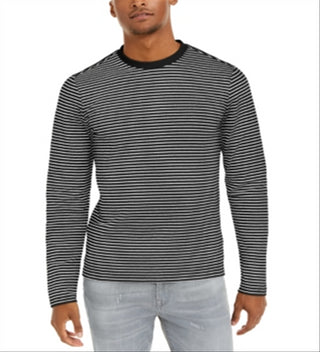 Camisa listrada analógica masculina Guess cinza tamanho pequeno