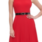 Vestido plissado de malha com cinto feminino Tommy Hilfiger, vermelho, tamanho 10 P