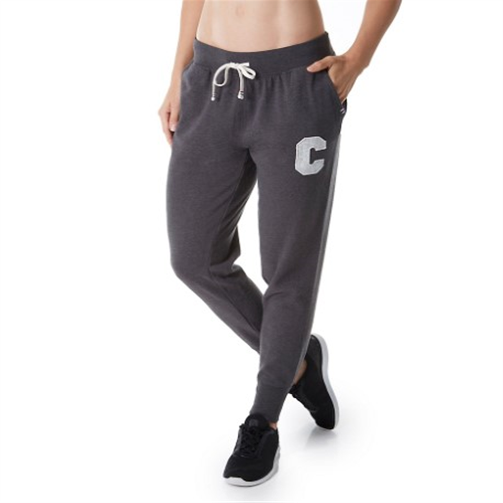Calça de moletom feminina Champion Heritage Fleece - Cinza, tamanho XL