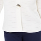 Cardigan feminino com botões e estampa de letras JM Collection, branco, tamanho 2