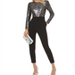Macacão feminino Michael Kors com lantejoulas transparentes cinza tamanho 6