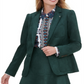 Tommy Hilfiger Women's Faux Suede Suit Separate Two Button Blazer Green Size 2