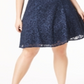 Vestido feminino moderno com corte evasê e renda plus size Morgan &amp; Company, azul, tamanho 22W