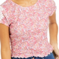 Top com acabamento em renda Self Esteem Junior's rosa tamanho XS