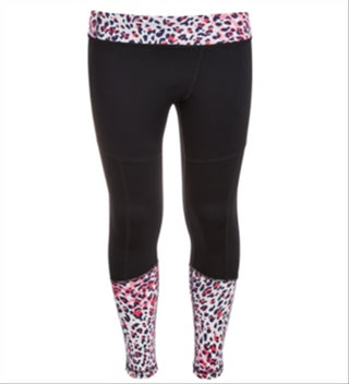 Leggings Ideology Big Girl's Colorblocked Animal Print Rosa Tamanho Grande