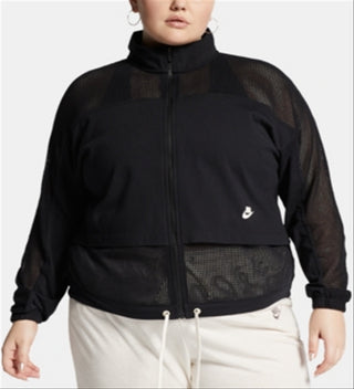 Jaqueta esportiva leve Nike Plus Loose Fit feminina, preta, tamanho 2X