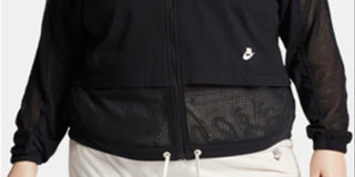 Jaqueta esportiva leve Nike Plus Loose Fit feminina, preta, tamanho 2X