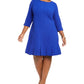 Vestido plissado plus size feminino Jessica Howard, azul, tamanho 14W