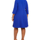 Vestido plissado plus size feminino Jessica Howard, azul, tamanho 14W