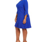 Vestido plissado plus size feminino Jessica Howard, azul, tamanho 14W