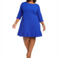 Vestido plissado plus size feminino Jessica Howard, azul, tamanho 14W