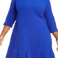 Vestido plissado plus size feminino Jessica Howard, azul, tamanho 14W