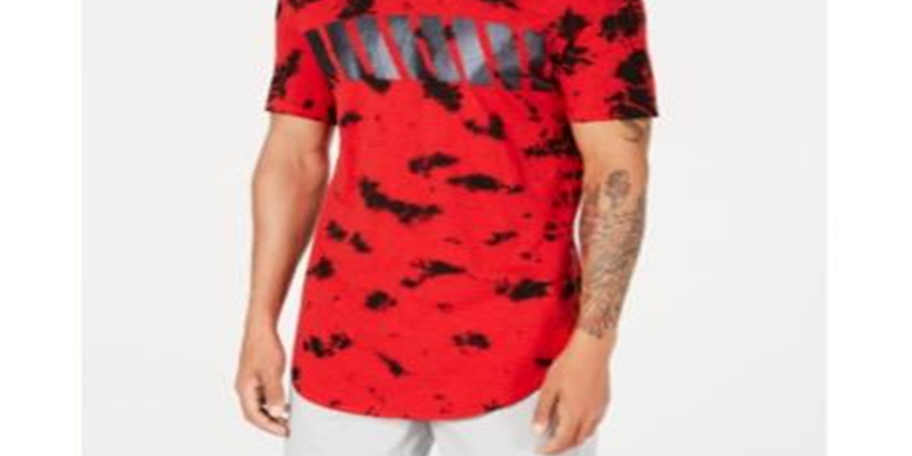 Camiseta masculina Tie Dye Plus da INC International Concepts, vermelha, tamanho pequeno