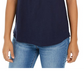 Camiseta feminina de algodão com gola redonda Style &amp; Co, azul-marinho, tamanho XXL